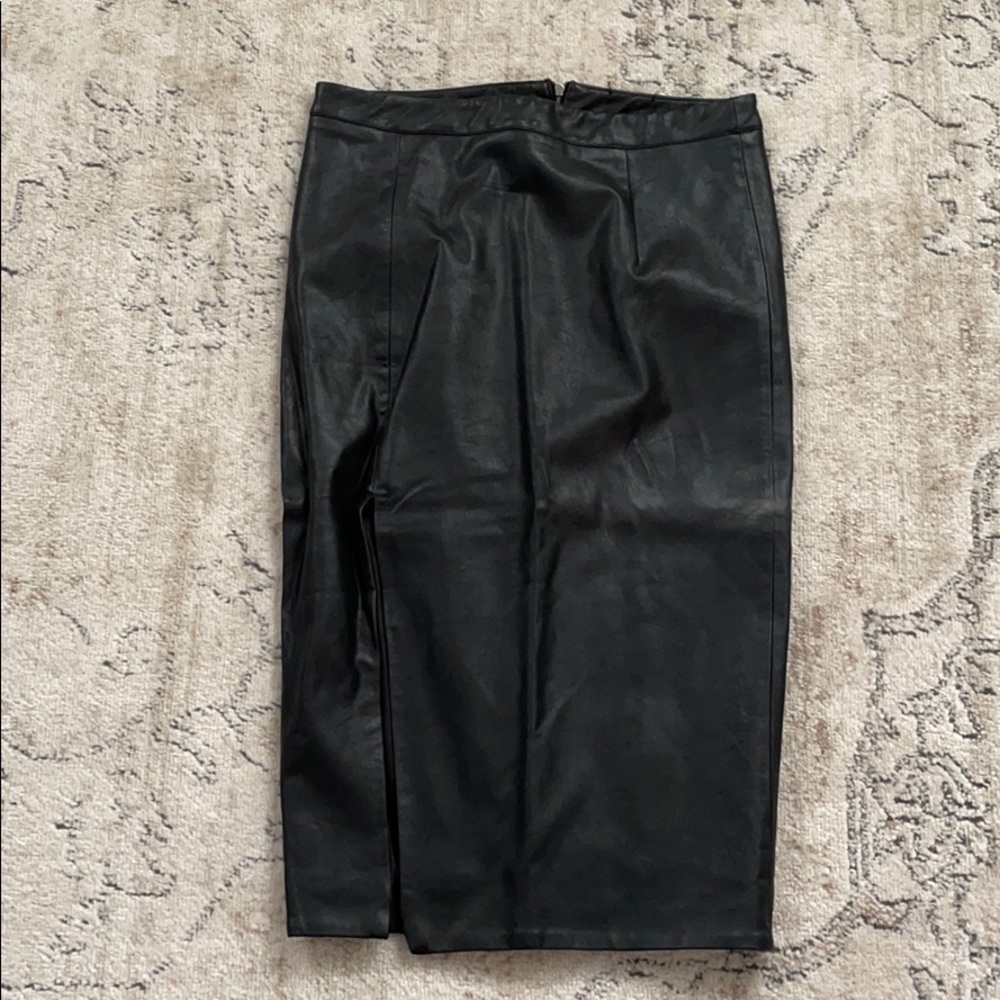Vegan leather pencil skirt